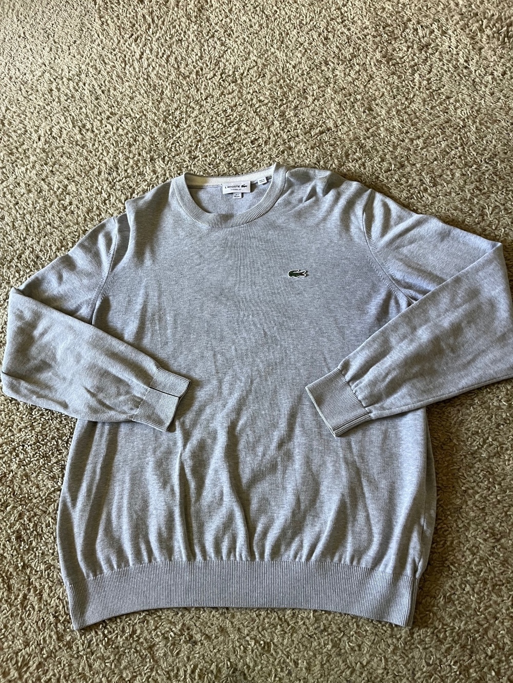 Lacoste Classic Fit Gray Crewneck Sweater Size XXL